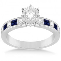 Channel Blue Sapphire & Diamond Bridal Set Platinum (1.30ct)