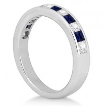 Channel Blue Sapphire & Diamond Bridal Set Platinum (1.30ct)