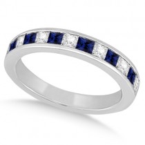 Channel Blue Sapphire & Diamond Bridal Set Platinum (1.30ct)