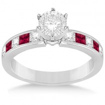 Channel Ruby & Diamond Bridal Set Platinum (1.30ct)