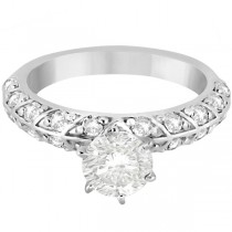 Designer Diamond Engagement Ring Setting 14k White Gold (0.70ct)