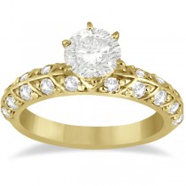 Designer Diamond Engagement Ring Setting 14k Yellow Gold (0.70ct)