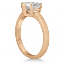 Heart Shaped Engagement Ring & Wedding Band Bridal Set 18k Rose Gold