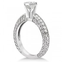 Vintage Filigree Diamond Engagement Bridal Set Palladium (0.35ct)