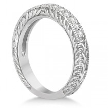 Vintage Style Filigree Diamond Wedding Band Palladium (0.19ct)