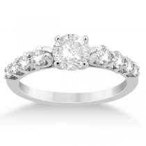 Graduated Diamond Engagement Ring & Band Set Palladium (1.00ct)