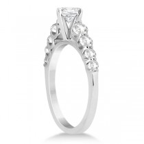 Graduated Diamond Engagement Ring & Band Set Palladium (1.00ct)