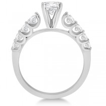 Graduated Diamond Engagement Ring & Band Set Palladium (1.00ct)