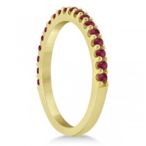 Ruby Stone Wedding Band Pave Set on 14K Yellow Gold Setting (0.38ct)