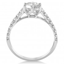 Graduated Diamond Six Prong Engagement Ring 14k White Gold (0.30ct)