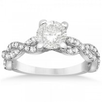 Diamond Infinity Twisted Engagement Ring Setting Platinum 0.58ct