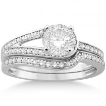 Love Knot Diamond Engagement Ring Set Palladium (0.32ct)