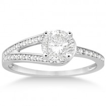 Love Knot Diamond Engagement Ring Set Palladium (0.32ct)