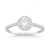 Petite Halo Diamond Engagement Ring Setting Platinum (0.25ct)