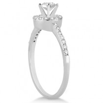 Petite Halo Diamond Engagement Ring Setting Platinum (0.25ct)