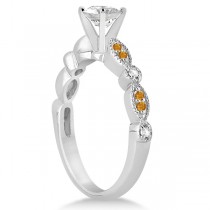 Marquise & Dot Citrine & Diamond Bridal Set Palladium (0.49ct)