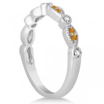 Marquise & Dot Citrine & Diamond Bridal Set Palladium (0.49ct)