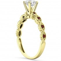 Vintage Diamond & Garnet Engagement Ring 18k Yellow Gold 1.00ct