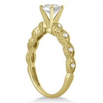 Marquise Antique Style Diamond Bridal Set in 14k Yellow Gold (1.08ct)