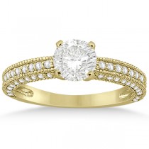 Vintage Heirloom Diamond Engagement Ring in 14k Yellow Gold (0.60ct)