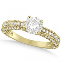 Vintage Heirloom Diamond Engagement Ring in 14k Yellow Gold (0.60ct)