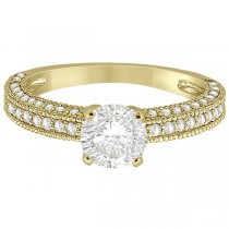 Vintage Heirloom Diamond Engagement Ring in 14k Yellow Gold (0.60ct)