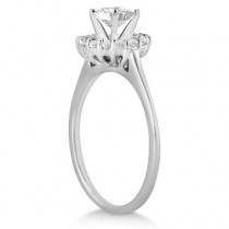 Floating Halo Diamond Engagement Ring Setting 14k White Gold (0.20ct)