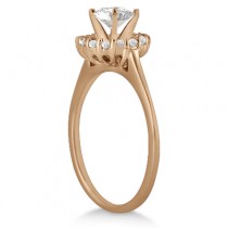 Petite Halo Engagement Ring & Wedding Band 16k Rose Gold (0.32ct)