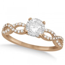 Twisted Infinity Round Lab Grown Diamond Engagement Ring 14k Rose Gold (1.50ct)