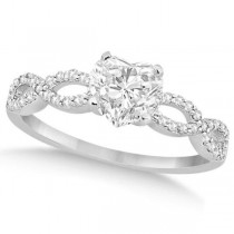 Twisted Infinity Heart Diamond Bridal Set Palladium (0.88ct)