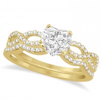 Twisted Infinity Heart Lab Grown Diamond Bridal Set 18k Yellow Gold (1.63ct)