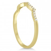 Infinity Cushion-Cut Diamond Bridal Ring Set 18k Yellow Gold (0.63ct)