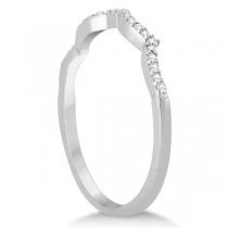 Twisted Infinity Round Lab Grown Diamond Bridal Ring Set 18k White Gold (0.63ct)