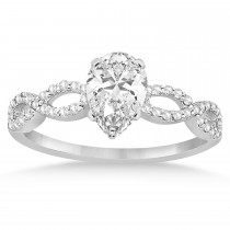 Infinity Pear-Cut Diamond Bridal Ring Set Palladium (0.88ct)