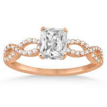 Infinity Radiant-Cut Lab Grown Diamond Bridal Ring Set 14k Rose Gold (0.88ct)
