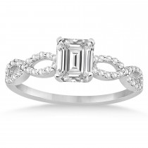 Infinity Emerald-Cut Lab Grown Diamond Bridal Ring Set Palladium (1.13ct)