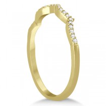 Infinity Round Diamond Pink Sapphire Bridal Set 14k Yellow Gold (1.63ct)