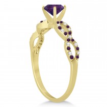 Diamond & Alexandrite Infinity Engagement Ring 18K Yellow Gold 1.45ct