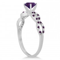Diamond & Alexandrite Infinity Engagement Ring Palladium 1.45ct