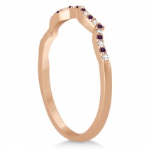 Infinity Style Alexandrite & Diamond Bridal Set 14k Rose Gold 1.29ct