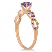 Diamond & Amethyst Infinity Engagement Ring 14k Rose Gold 1.70ct