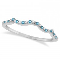 Blue Topaz & Diamond Infinity Style Bridal Set 18k White Gold 1.69ct