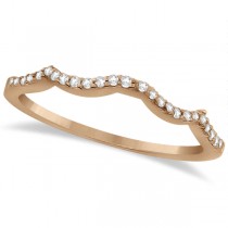 Infinity Diamond & Blue Sapphire Bridal Set 14k Rose Gold 0.34ct