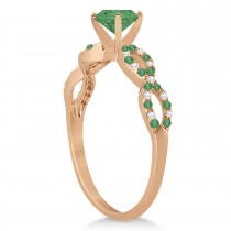 Diamond & Emerald Infinity Style Bridal Set 18k Rose Gold 2.34ct