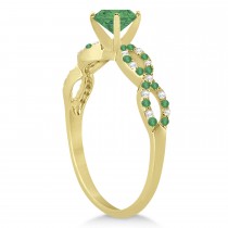 Emerald & Diamond Infinity Style Bridal Set 18k Yellow Gold 1.25ct