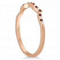 Diamond & Garnet Infinity Style Bridal Set 14k Rose Gold 2.24ct