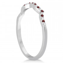 Garnet & Diamond Infinity Style Bridal Set Palladium 1.69ct