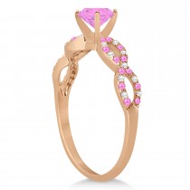Pink Sapphire & Diamond Infinity Style Bridal Set 18k Rose Gold 1.69ct