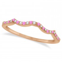 Pink Sapphire & Diamond Infinity Style Bridal Set 18k Rose Gold 1.69ct