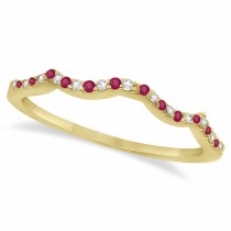 Ruby & Diamond Infinity Style Bridal Set 18k Yellow Gold 1.69ct